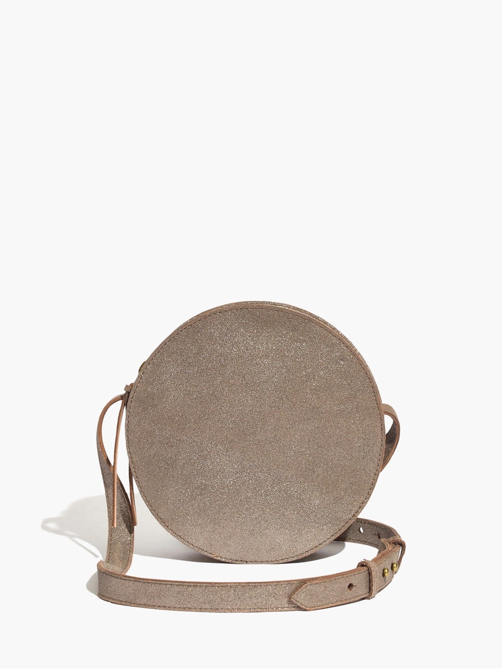 Madewell Simple Circle Crossbody in Metallic Shimmer Leather